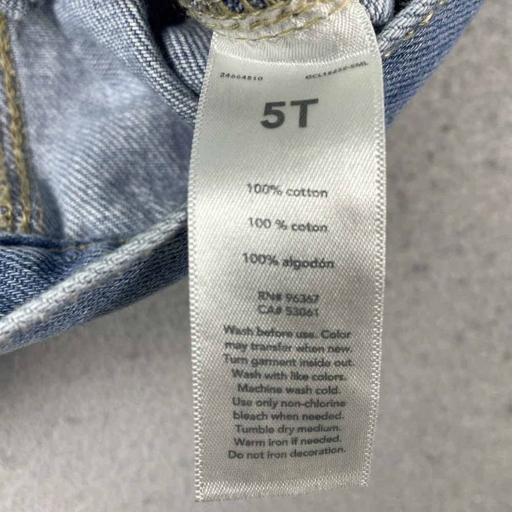 OshKosh Denim Jacket Kids 5T Blue B'gosh Trucker Classic Cotton Jean Jacket